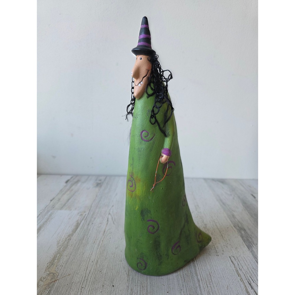 Vintage Melrose ceramic witch Halloween green decor whimsical shabby chic‎
